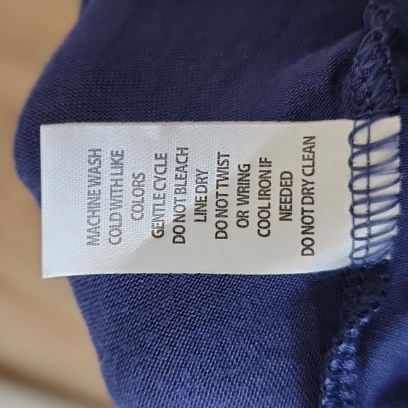 HARMONY & HAVOC Blue Dress Peekaboo Shoulders Fringe Arms Size Large - Picture 10 of 10